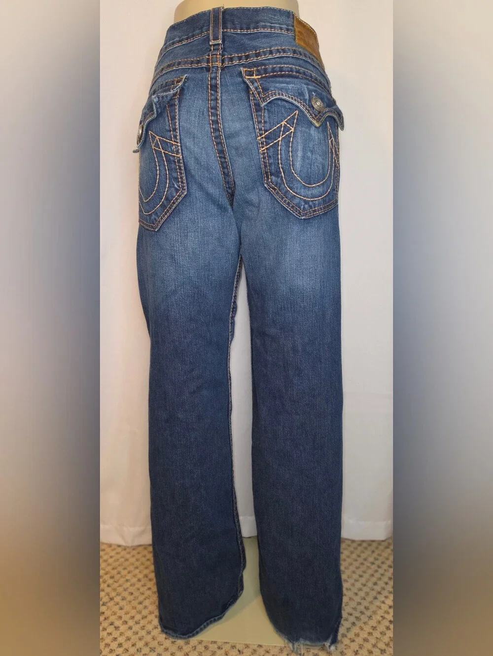 True Religion Men's Billy Big T Straight Leg Denim Jeans Size 36